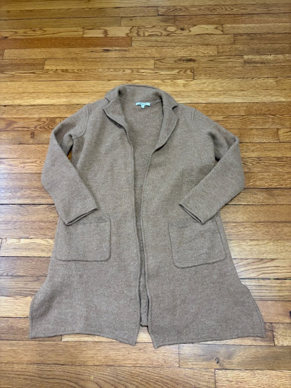 Madewell Womens Open Front Cardigan Sweater Size Small Brown 100% Merino Wool